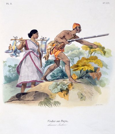 Indian Hunter with Musket, 1827-35 by M.E. Burnouf